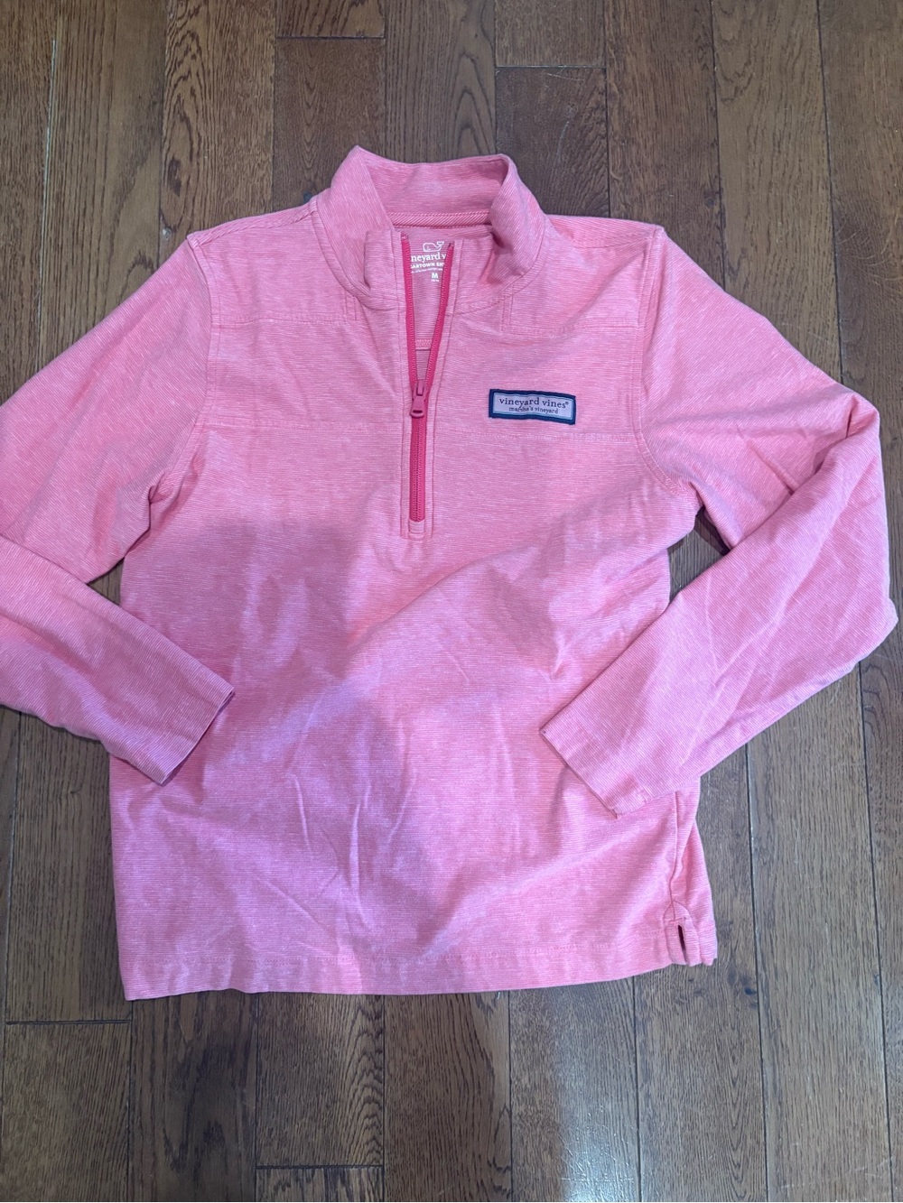 Vineyard Vines Kids Heathered Pink Quarter-Zip Pullover